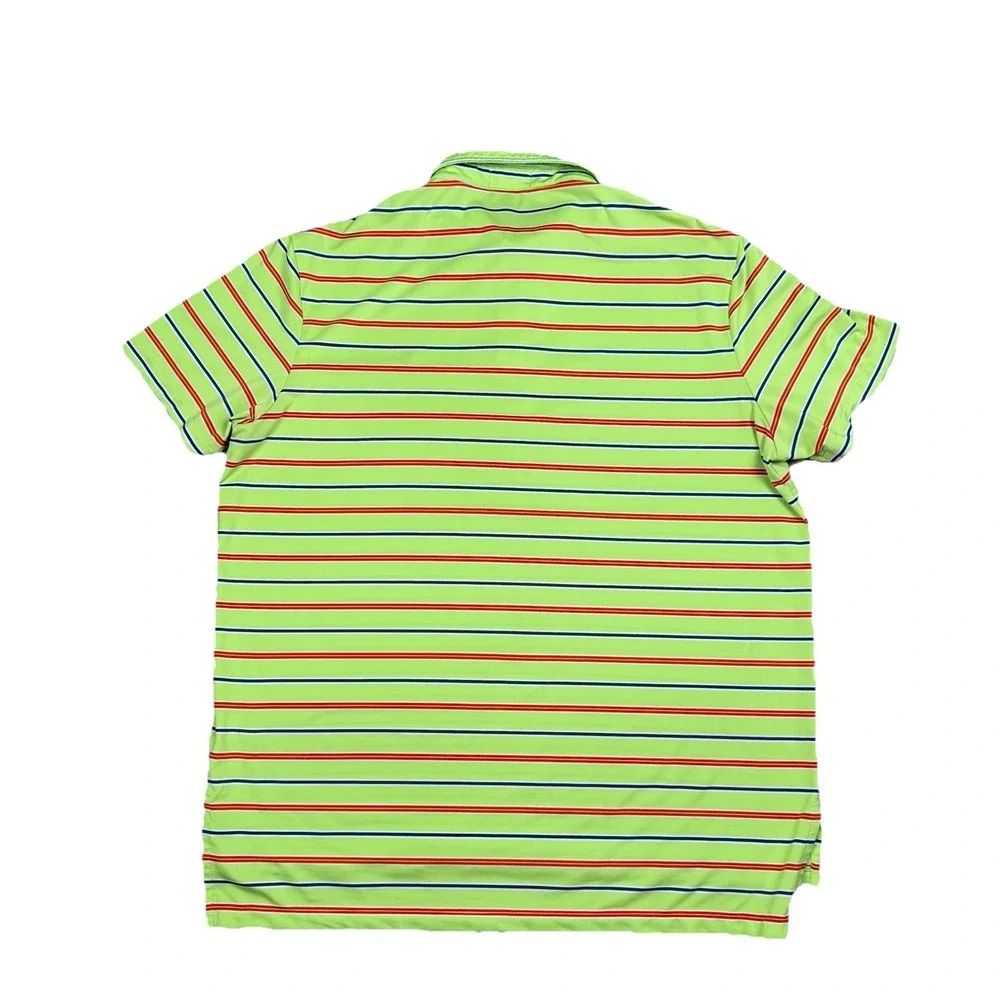 Polo Ralph Lauren Polo Shirt Men's XXL Yellow Green Striped Performance Preppy